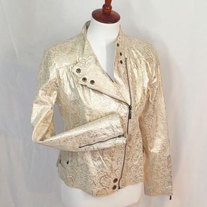 🐍🔥 NWOT🔥 METALLIC SNAKESKIN MOTO JACKET🔥🐍